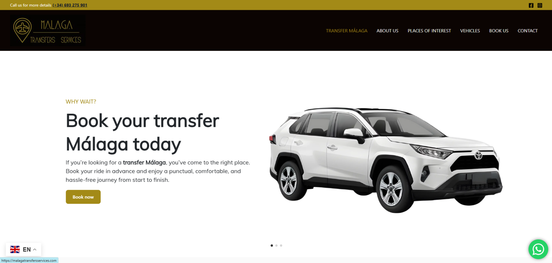 Diseño web Málaga Transfers Services en Altea — proyecto Webzalia